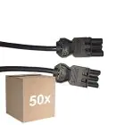 Lot 50x Noxion GST - Compatible Câble d’extension Noir - Mâle + Femelle - 5m - 3 pole 1,5mm2